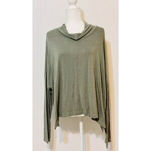 Bryn Walker Women Size XL Green Cropped Top Minimalist Lagenlook Essential